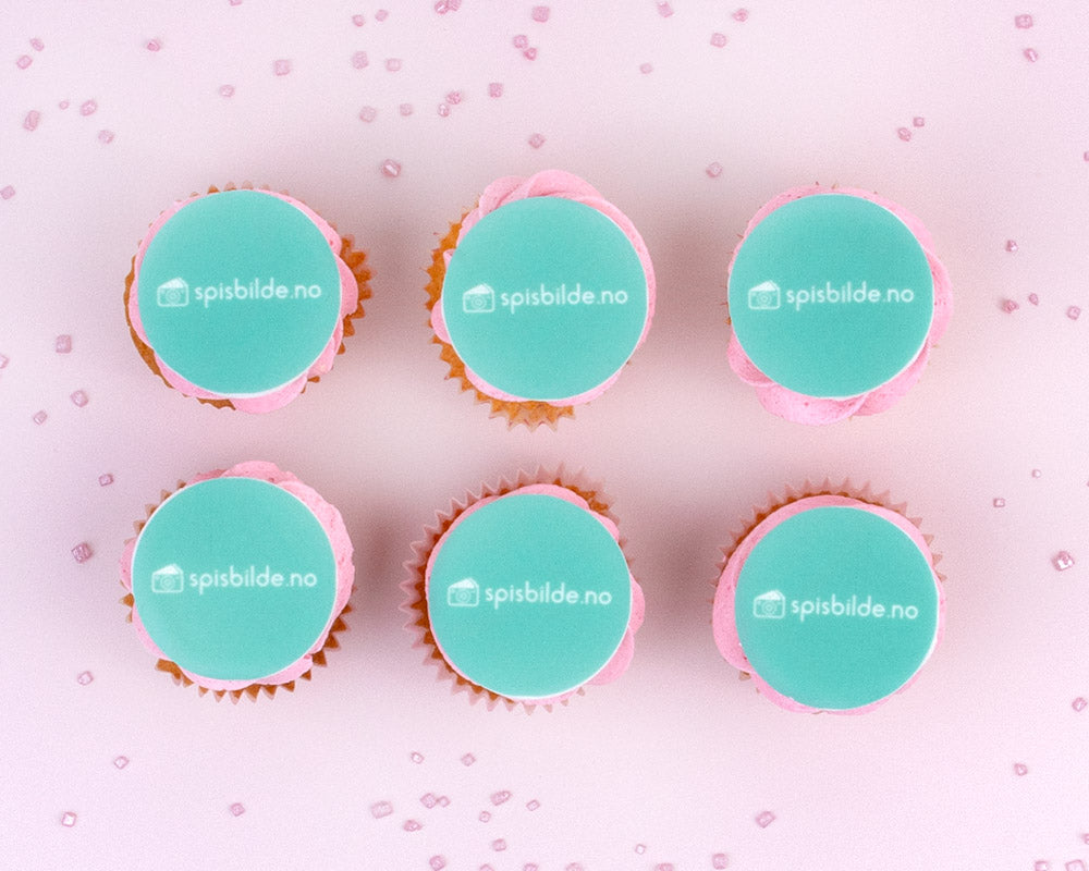 Spiselig bilde cupcakes 30 stk av 3,8 cm