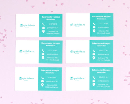 Spiselig bilde Visittkort 10 stk av 9x4,5 cm